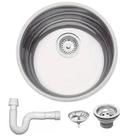 Cuba Redonda Tramontina Luna 35 BL Perfecta em Aço Inox Polido 35 cm com Válvula e Sifão 94042407 Cuba Redonda Tramontina Luna 35 BL Perfecta em Aço Inox Polido 35 cm com Válvula e Sifão 94042407