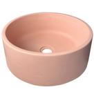 Cuba Rosa Apoio Sobrepor Banheiro Lavabo Concreto Sobrepor Redonda Concreto Pia