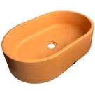 Cuba Rustica Sobrepor Lavabo Apoio Banheiro Oval Concreto Grande Terracota