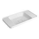 Cuba Sobrepor Retangular Mesa Banheiro Slim L23062 Branco De