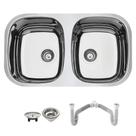 Cuba Tramontina Isis 2C 34 Bl 77X45 94030202 Aço Inox Alto Brilho + Sifão Duplo