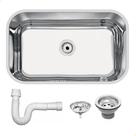 Cuba Tramontina Lavínia 56x34 cm Standard em Aço Inox Polido 56 BL com Válvula e Sifão 94085507