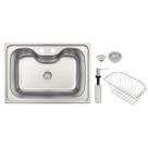 Cuba Tramontina Morgana 60 FX 69x49 Undermount em Aço Inox Escovado com Válvula, Dosador de Sabão e Cesto aramado Cuba Tramontina Morgana 60 FX 69x49 Undermount em Aço Inox Escovado com Válvula, Dosador de Sabão e Cesto aramado