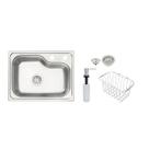 Cuba Tramontina Morgana Compact 48 FX 55x42 em Aço Inox válvula, cesta aramada e dosador de sabão