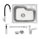 Cuba Tramontina Morgana Compact 48 Fx Undermount 55X42 93815392 Inox + Torneira Lorenzetti 1177 B27