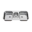 Cuba Tripla para Pia de Cozinha Gourmet em Aço Inox 93cm X 40cm X 18cm Polida Ghelplus.