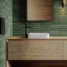 Cuba Vox Kohler Sobrepor Quadrada 42x42cm Branca com Misturador Taut Bica Alta Black Matte
