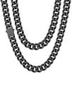 Cuban Link ChainsHouse em aço inoxidável preto para homens Cuban Link ChainsHouse em aço inoxidável preto para homens
