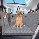 Cubierta de Asiento para Perros Lekespring para Asiento Trasero con Fondo Duro Gris