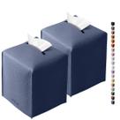 Cubierta para Caja de Pañuelos Tclouda de Cuero PU Doble Azul Marino