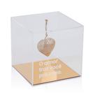 Cubo Acrílico c/ Coração De Pedra Quartzo