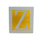 Cubo Amarelo Letra Azul Bebê com Aplique Festa Chá de Bebê Decoração 8x8x8 Cm Mdf Madeira