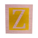 Cubo Amarelo Letra Rosa Bebê com Aplique Festa Chá de Bebê Decoração 8x8x8 Cm Mdf Madeira