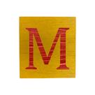 Cubo Amarelo Letra Vermelha Festa Chá de Bebê Decoração 8x8x8 Cm Mdf Madeira