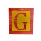 Cubo Amarelo Letra Vermelho com Aplique Festa Chá de Bebê Decoração 8x8x8 Cm Mdf Madeira