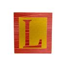 Cubo Amarelo Letra Vermelho com Aplique Festa Chá de Bebê Decoração 8x8x8 Cm Mdf Madeira