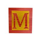 Cubo Amarelo Letra Vermelho com Aplique Festa Chá de Bebê Decoração 8x8x8 Cm Mdf Madeira