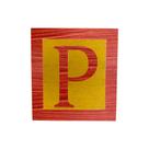 Cubo Amarelo Letra Vermelho com Aplique Festa Chá de Bebê Decoração 8x8x8 Cm Mdf Madeira