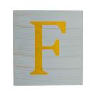 Cubo Azul Bebê Letra Amarelo Festa Chá de Bebê Decoração 8x8x8 Cm Mdf Madeira