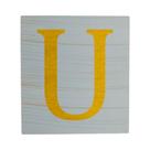 Cubo Azul Bebê Letra Amarelo Festa Chá de Bebê Decoração 8x8x8 Cm Mdf Madeira