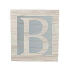 Cubo Azul Letra Branca com Aplique Festa Chá de Bebê Decoração 8x8x8 Cm Mdf Madeira