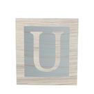 Cubo Azul Letra Branca com Aplique Festa Chá de Bebê Decoração 8x8x8 Cm Mdf Madeira