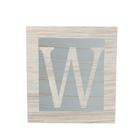 Cubo Azul Letra Branca com Aplique Festa Chá de Bebê Decoração 8x8x8 Cm Mdf Madeira