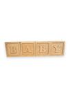 Cubo Baby Quarteto Decorativo Chá Revelação Festa Em Mdf Crú