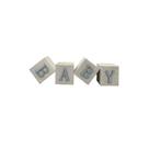 Cubo Branco Letra Azul Bebê Festa Chá de Bebê Decoração 8x8x8 Cm Mdf Madeira