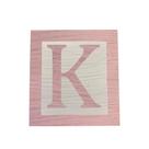 Cubo Branco Letra Rosa Bebê com Aplique Festa Chá de Bebê Decoração 8x8x8 Cm Mdf Madeira
