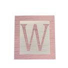 Cubo Branco Letra Rosa Bebê com Aplique Festa Chá de Bebê Decoração 8x8x8 Cm Mdf Madeira