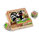 Cubo de Madeira Puzzle Melissa & Doug - Fazenda com Bandeja de Armazenamento