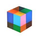 Cubo de mistura de cores ECBANLI, vidro acrílico, brinquedo de física de 4 cm Cubo de mistura de cores ECBANLI, vidro acrílico, brinquedo de física de 4 cm
