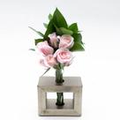 Cubo Dourado com Flores Rosa Nicki