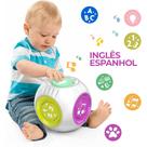Cubo Educativo Musical Alfabeto Numérico Sons de Animais Canções Cores Interativo Inglês Espanhol Aprendizado Educação Bilíngue