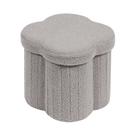 Cubo otomano de armazenamento B FSOBEIIALEO Flowers, cinza, pele sintética Cubo otomano de armazenamento B FSOBEIIALEO Flowers, cinza, pele sintética
