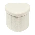 Cubo Otomano de Armazenamento B FSOBEIIALEO - Formato de Coração em Boucle Fur Cubo Otomano de Armazenamento B FSOBEIIALEO - Formato de Coração em Boucle Fur