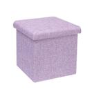Cubo otomano de armazenamento B FSOBEIIALEO Linho roxo Claro 30x30cm