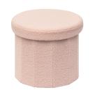 Cubo otomano de armazenamento B FSOBEIIALEO Pele sintética rosa redondo