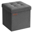 Cubo otomano de armazenamento SONGMICS dobrável 30x30x30cm cinza escuro Cubo otomano de armazenamento SONGMICS dobrável 30x30x30cm cinza escuro