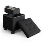 Cubo otomano de armazenamento STORAGEBUD com compartimento pequeno preto Cubo otomano de armazenamento STORAGEBUD com compartimento pequeno preto