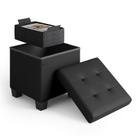 Cubo otomano de armazenamento STORAGEBUD com compartimento pequeno preto Cubo otomano de armazenamento STORAGEBUD com compartimento pequeno preto