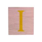 Cubo Rosa Bebê Letra Amarela Festa Chá de Bebê Decoração 8x8x8 Cm Mdf Madeira
