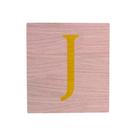 Cubo Rosa Bebê Letra Amarela Festa Chá de Bebê Decoração 8x8x8 Cm Mdf Madeira