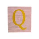Cubo Rosa Bebê Letra Amarela Festa Chá de Bebê Decoração 8x8x8 Cm Mdf Madeira