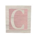 Cubo Rosa Letra Branca com Aplique Festa Chá de Bebê Decoração 8x8x8 Cm Mdf Madeira