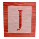 Cubo Rosa Letra Vermelha com Aplique Festa Chá de Bebê Decoração 8x8x8 Cm Mdf Madeira