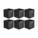 Cubos de armazenamento Amazon Basics dobráveis, pacote com 6 unidades, pretos
