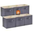 Cubos de armazenamento Lifewit Tecido dobrável dobrável de 28 cm cinza x6