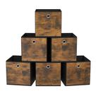 Cubos de Armazenamento SONGMICS - Conjunto de 6 com Alças (26x26x28cm) - Estilo Rústico